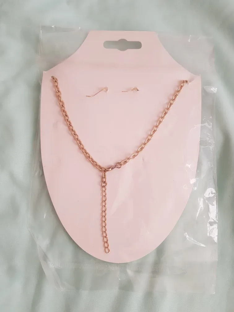 New Classic Steel Green Stone Necklace & Earring Set