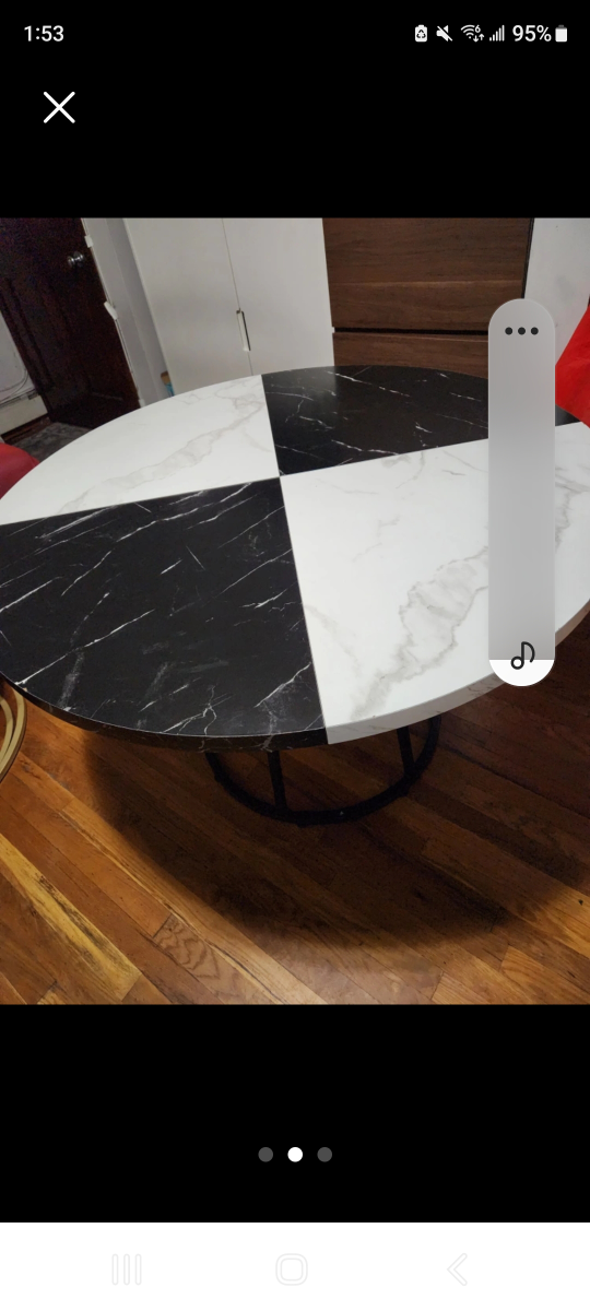 Round Marble Table & Stools - photo 2