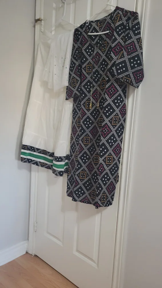 Ladies' dark blue & White Dress Set image indicator(4)