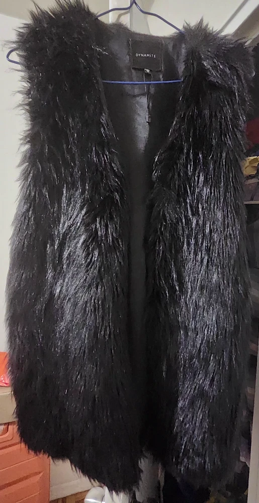 Dynamite Faux Fur Vest - Black - photo 2