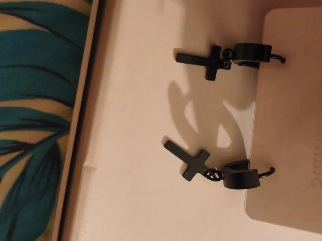 Black Cross Dangle Earrings thumbnail