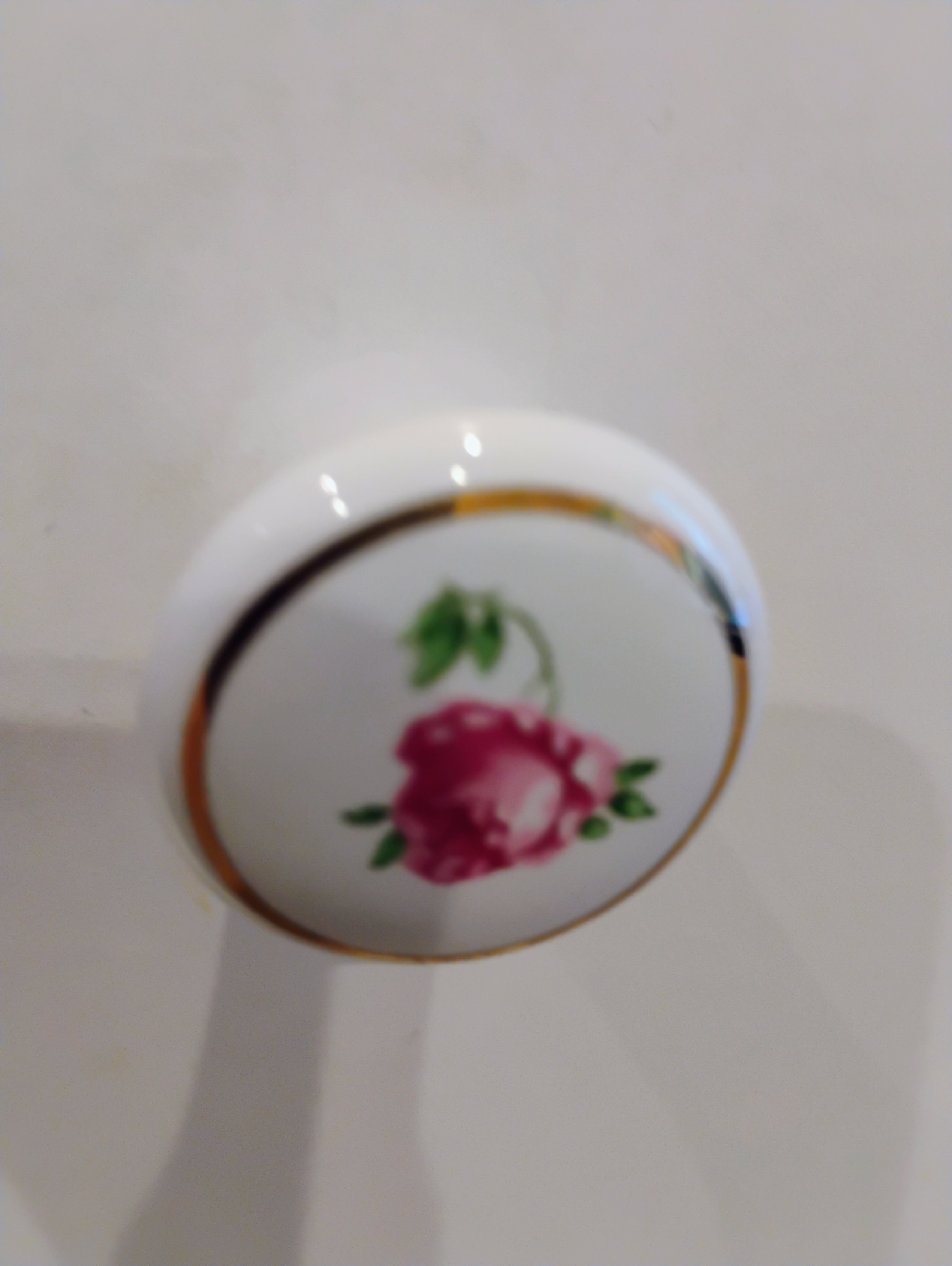 White Cabinet with Rose Original Porcelain Knobs - photo 4