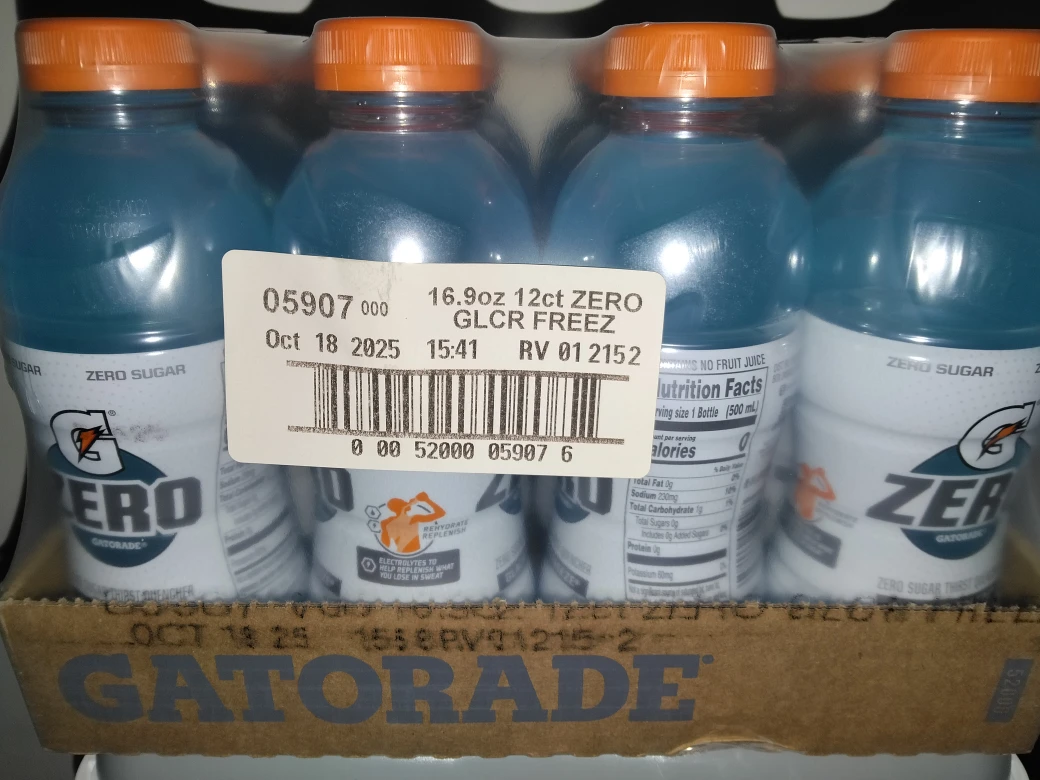 Gatorade Zero Glacier Freeze 12 pack - Exp 10/18/2025