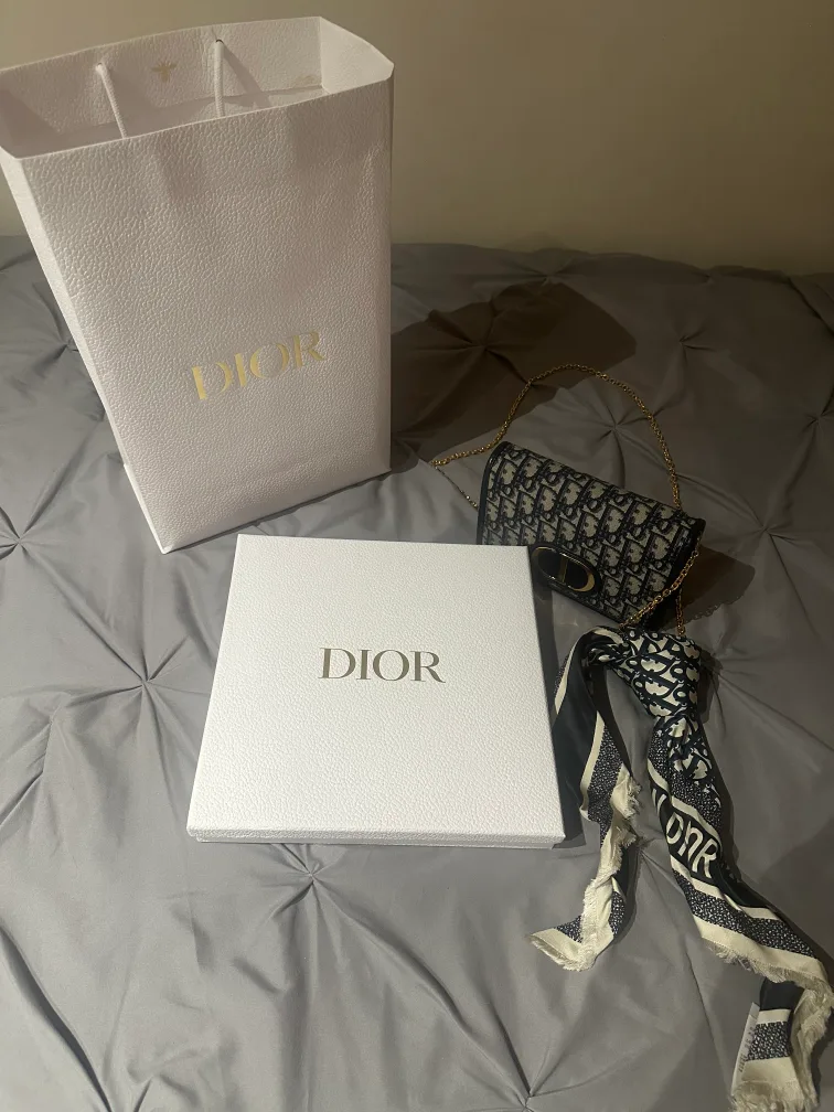 Dior Caro Chain Wallet & Scarf Set image indicator(6)