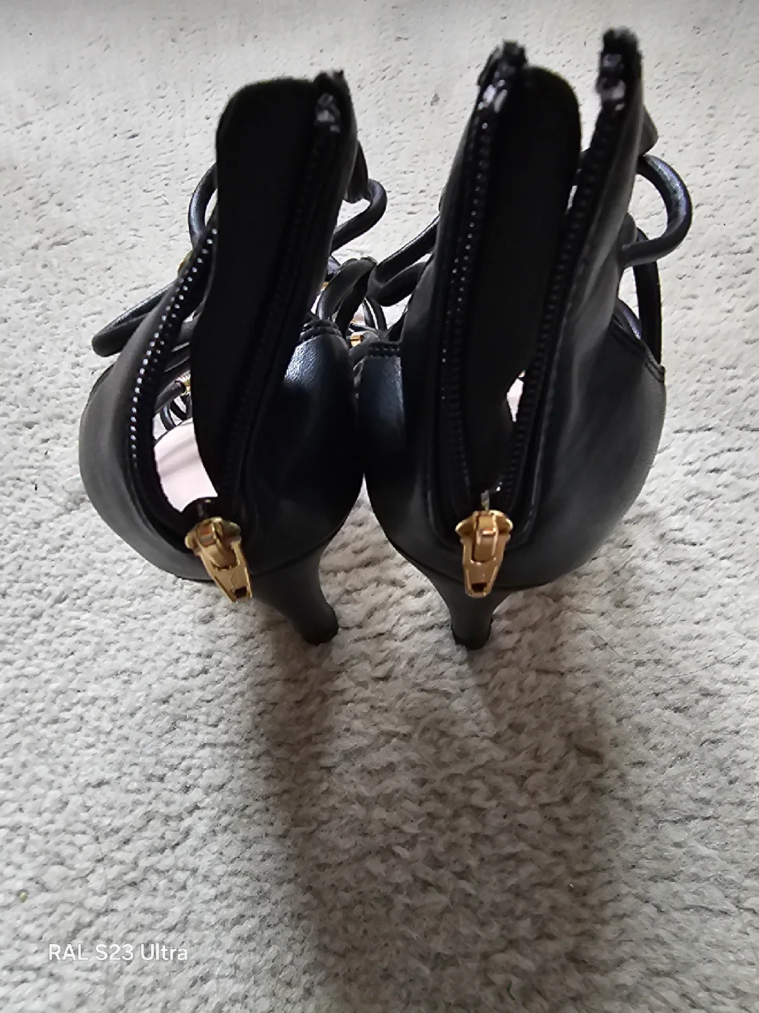 Aldo Black Strappy Heels, Size 6 image indicator(2)