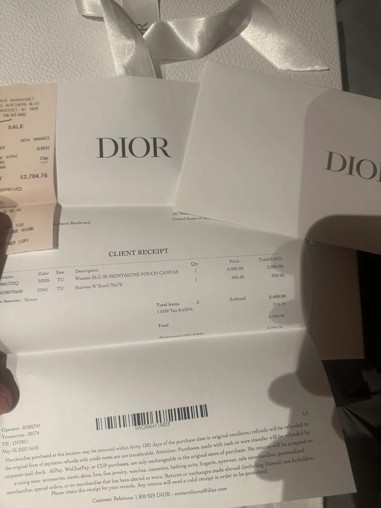 Dior Caro Chain Wallet & Scarf Set image indicator(7)