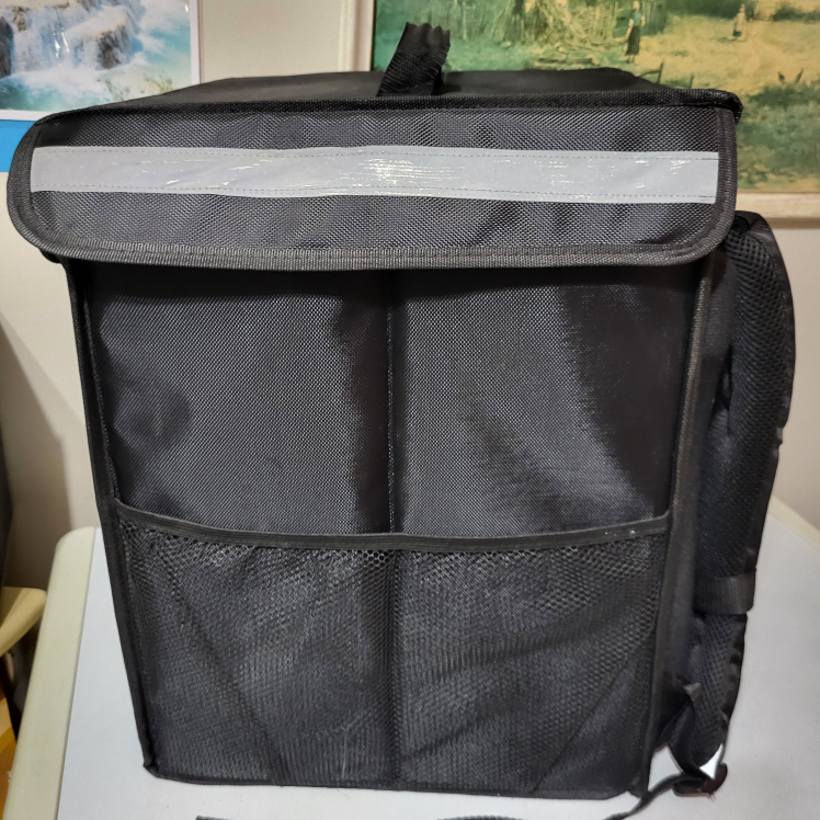 Black Insulated Food Delivery Backpack