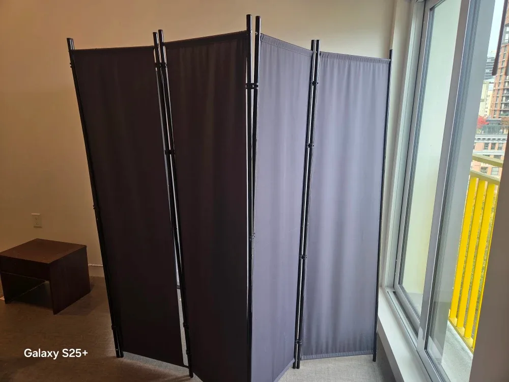 Folding Room Divider Screen - Grey