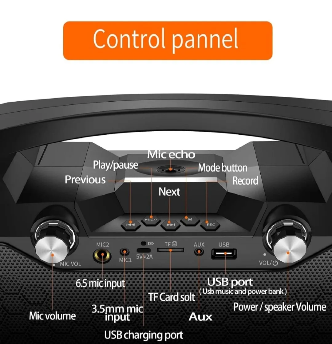 HOTEC Portable Karaoke Speaker w/ Microphone image indicator(6)