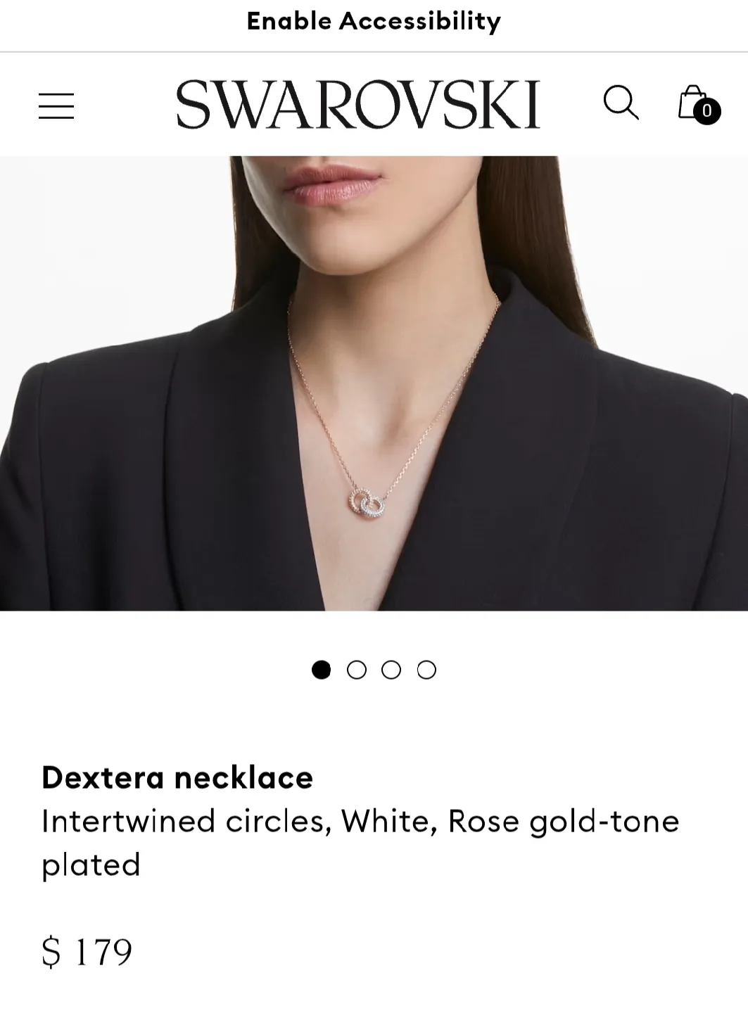 Swarovski Dextera Necklace - Rose Gold & White image indicator(2)
