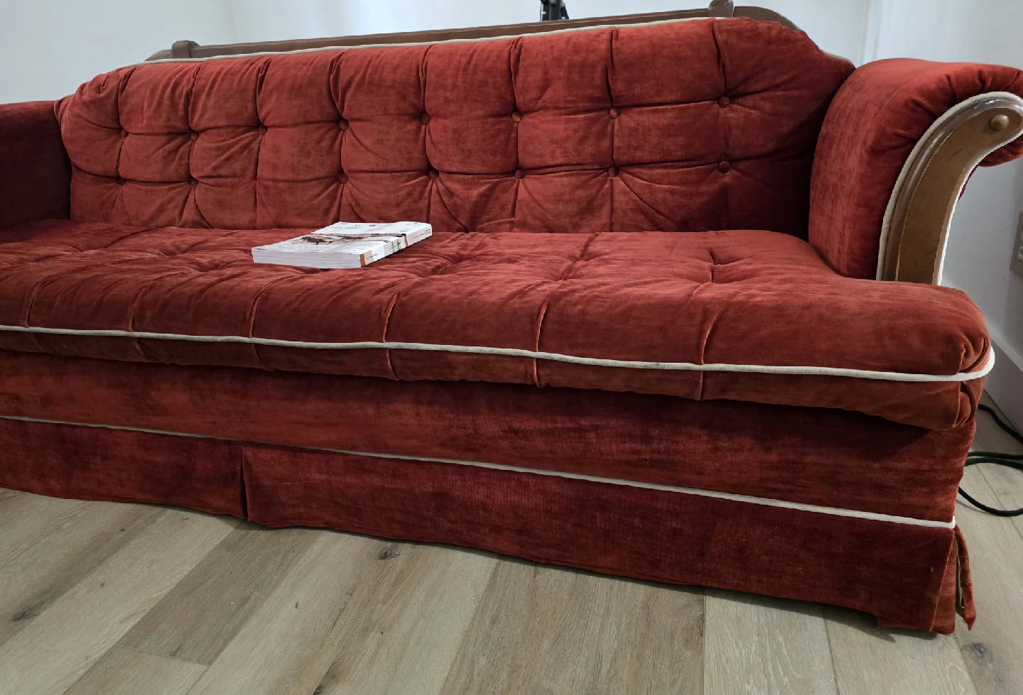 Red Vintage Style Sofa