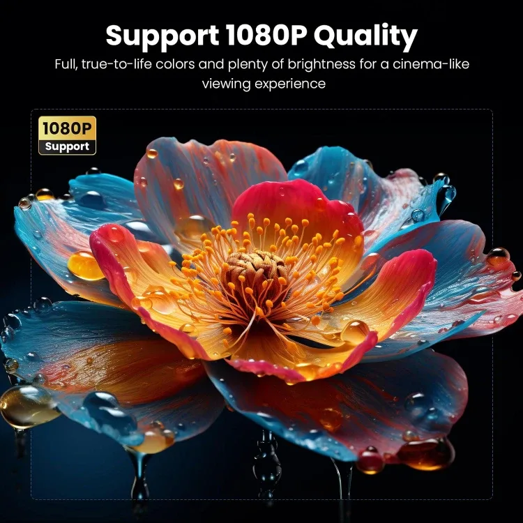 Mini Projector, NICPOW Portable Outdoor Movie Projector image indicator(2)