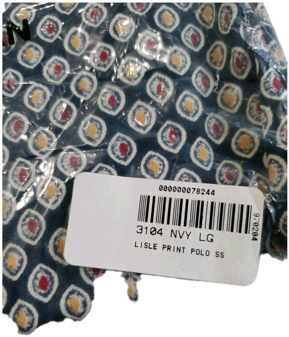Horizon Golf Apparel Lisle Print Polo - Navy, Large - photo 2