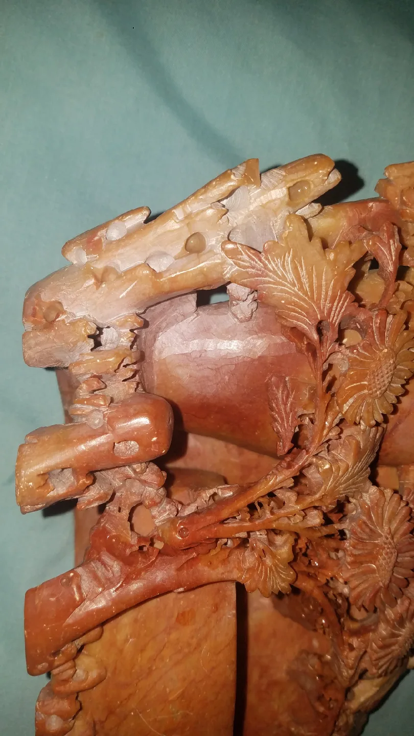 Vintage Antique Hand Carved Chinese Soapstone image indicator(3)