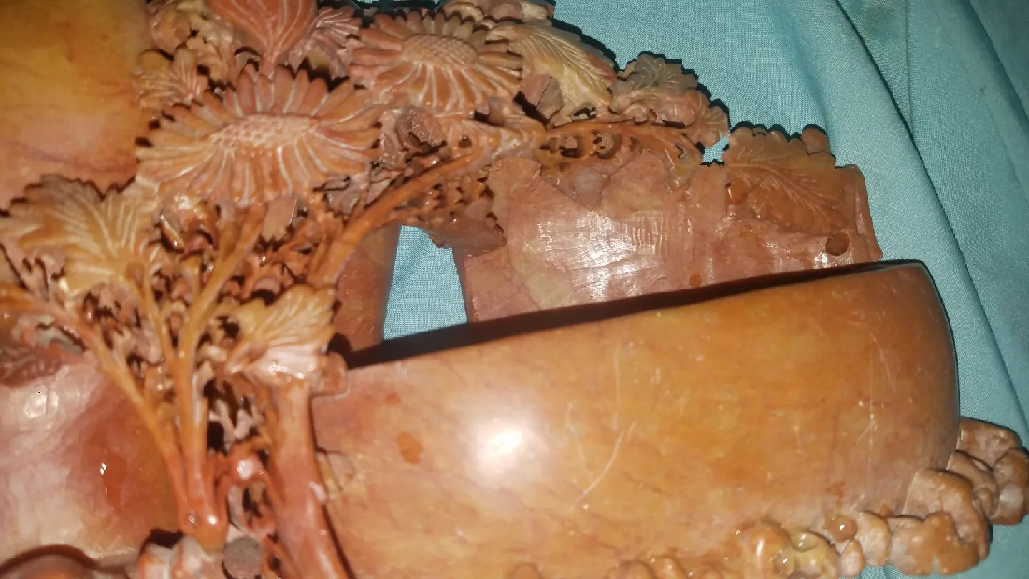 Vintage Antique Hand Carved Chinese Soapstone image indicator(4)