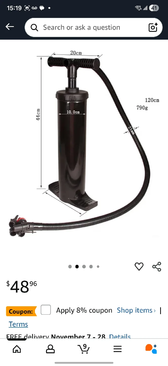 Avenli Double Action Hand Pump - 45cm (18") thumbnail