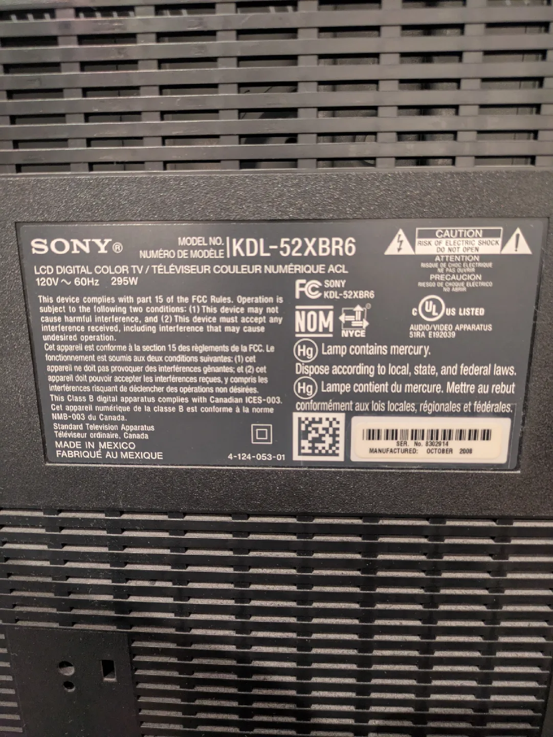 Sony Bravia LCD Digital Colour TV KDL-52XBR6 image indicator(4)