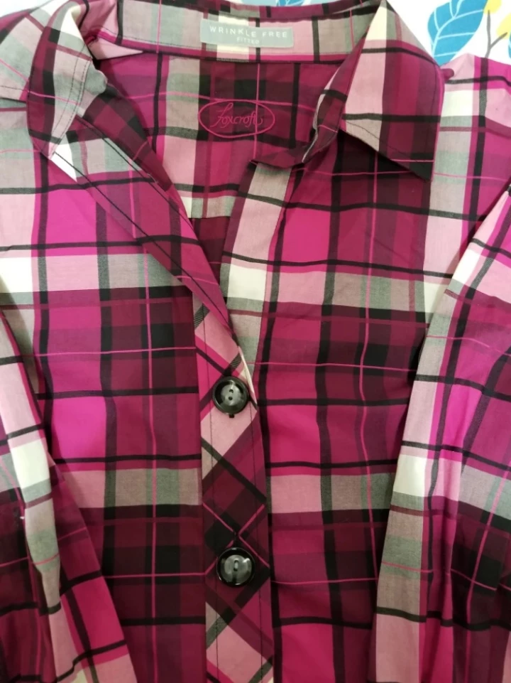 Foxcroft Pink Plaid Wrinkle Free Button-Up Shirt 🧡 - photo 3