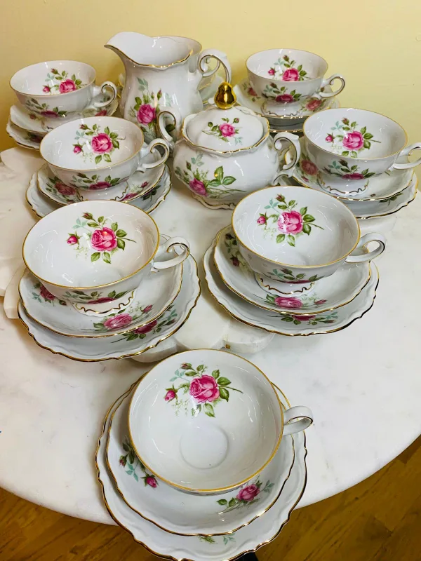 Mitterteich Bavaria Old Dresden Rose Tea Set image indicator(2)