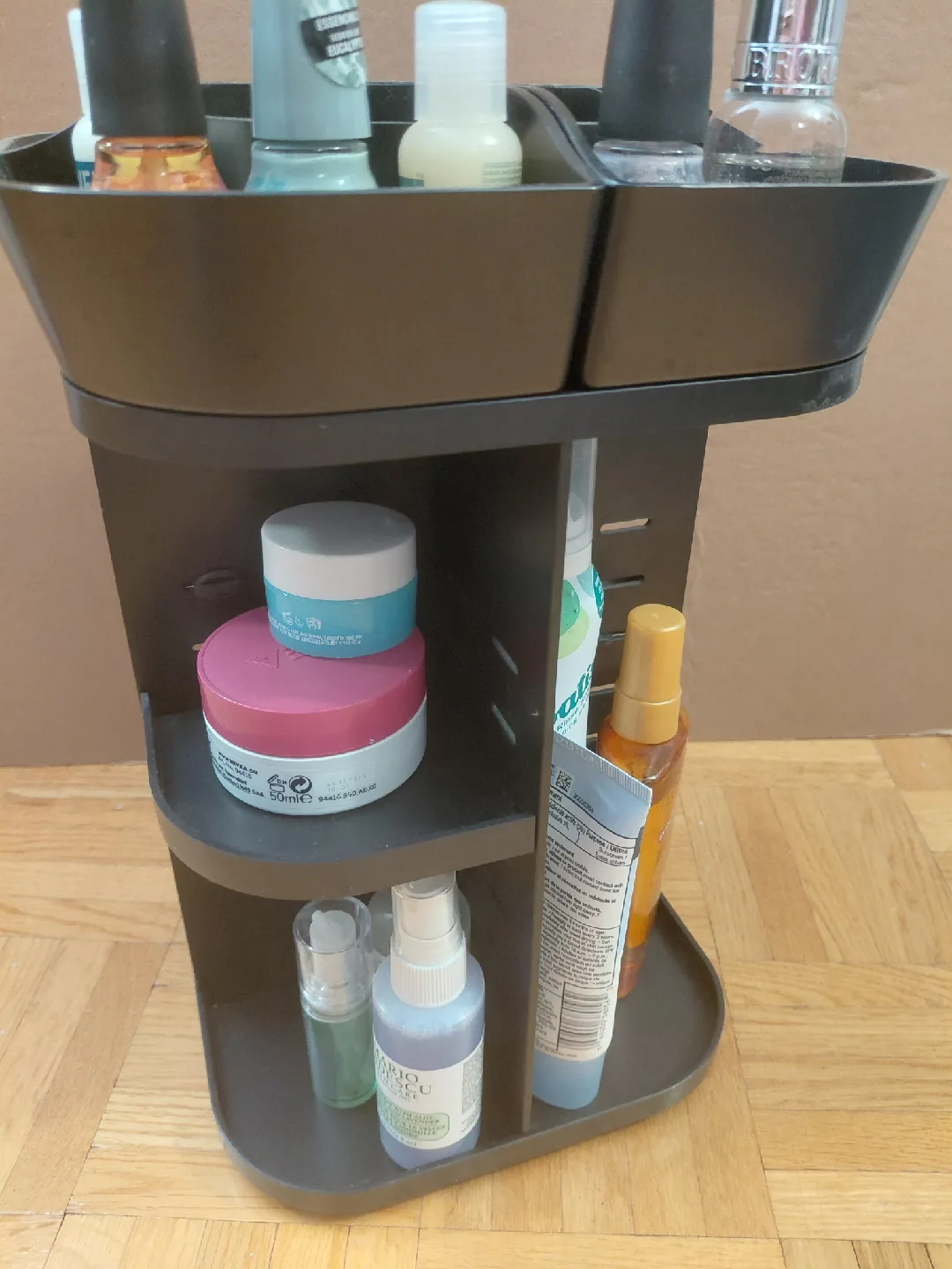 Rotating Makeup Organizer - Black image indicator(2)