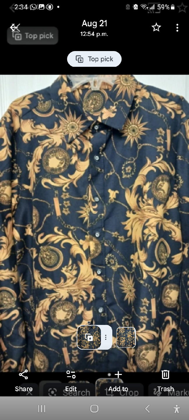 Patterned Button-Up Shirt