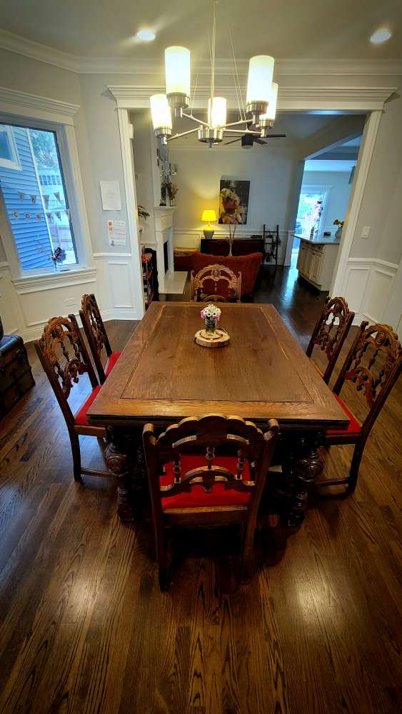 Stately, Carved Gothic Dining Table Set (Seats 6)