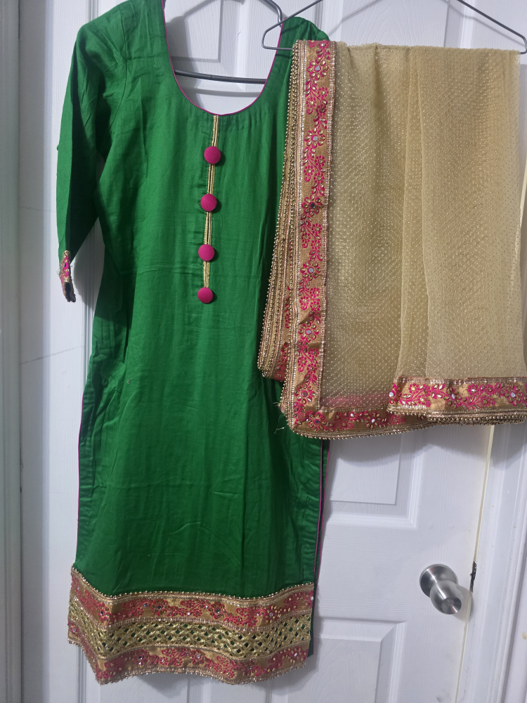 Green Embroidered Salwar Kameez Suit - photo 5