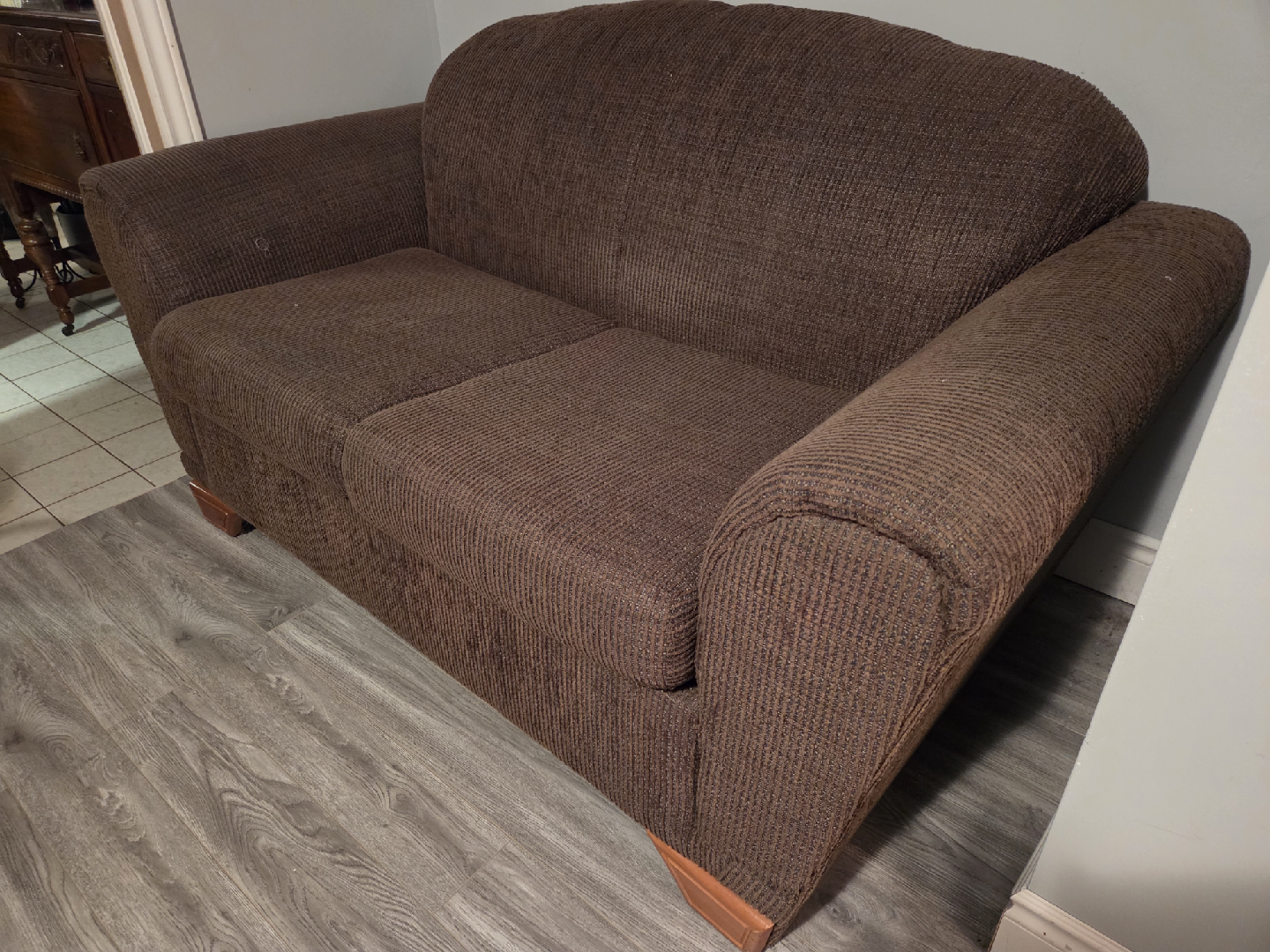 Brown Loveseat Sofa - photo 3