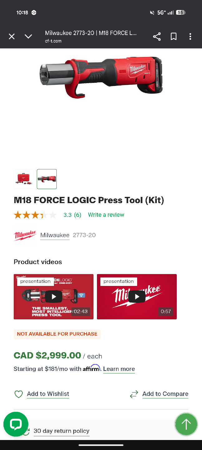 Milwaukee M18 FORCE LOGIC Press Tool (Kit)