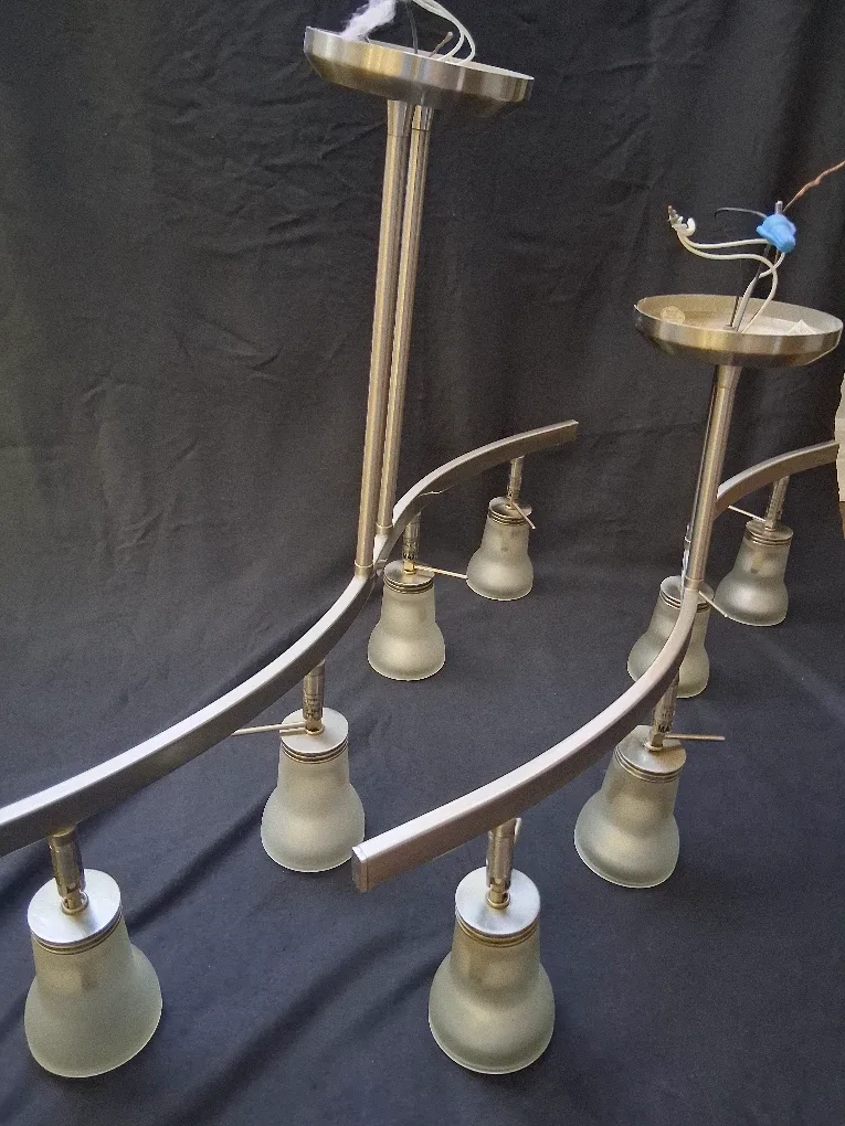 Track Lighting Fixture with 4 Frosted Glass Shades image indicator(7)