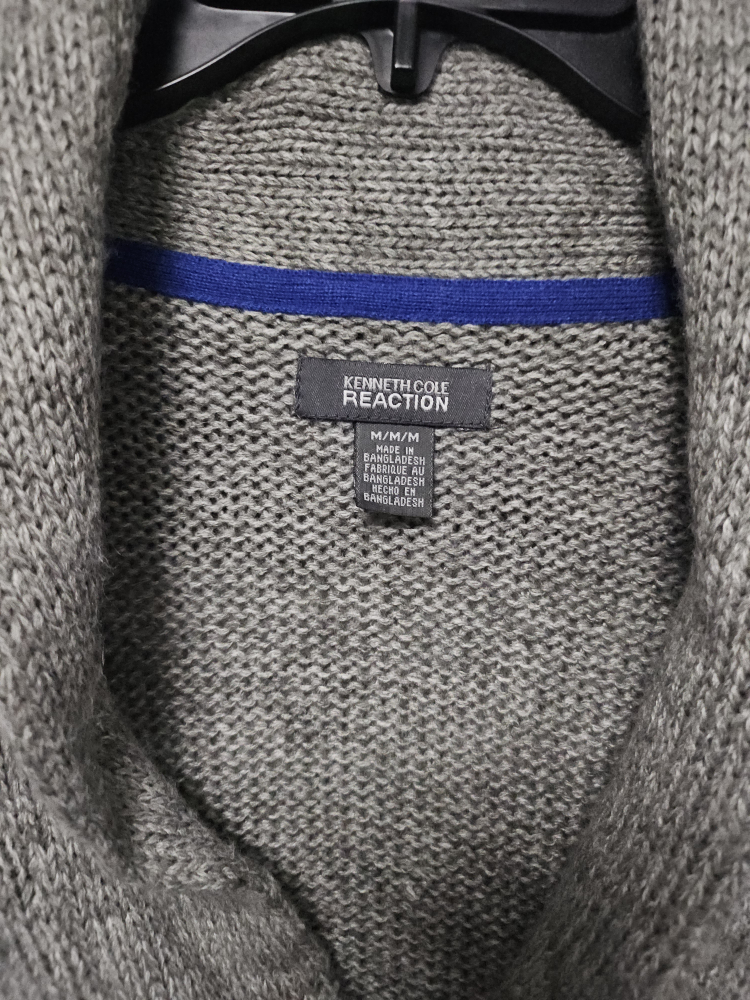 Kenneth Cole Reaction Gray Cardigan - Size M - photo 2