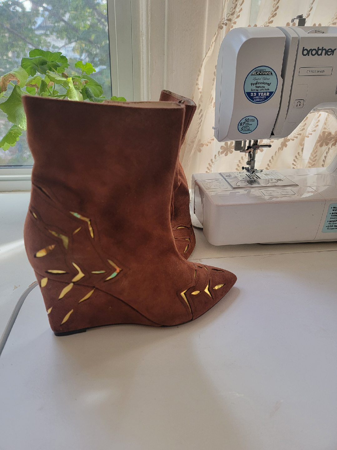 Frye Brown Suede Wedge Ankle Boots - Size 5 - photo 2