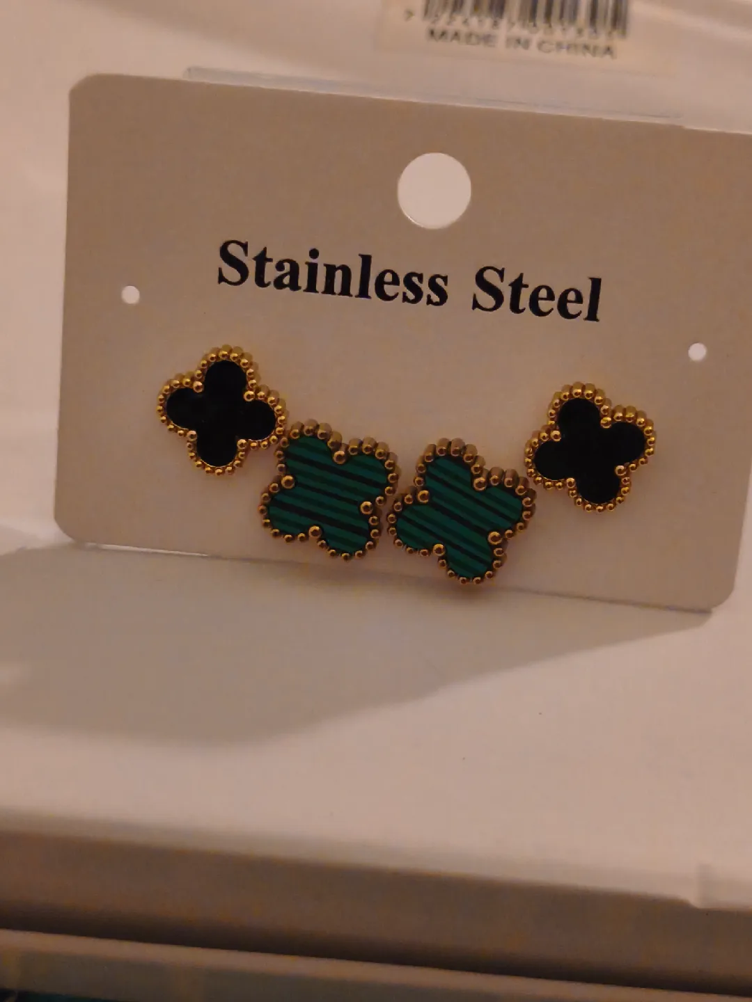 Stainless Steel Clover Earrings image indicator(2)
