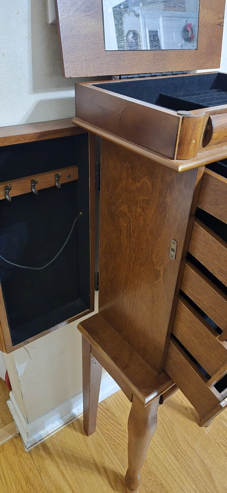 Wooden Jewelry Armoire with Mirror - photo 3