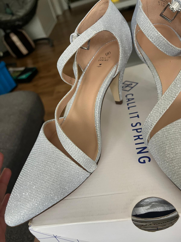 Call It Spring Silver Heels, Size 7 - photo 2