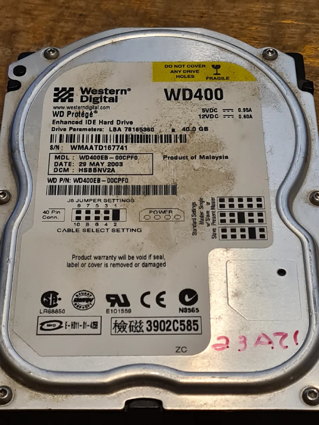 Western Digital WD400 40GB Hard Drive thumbnail