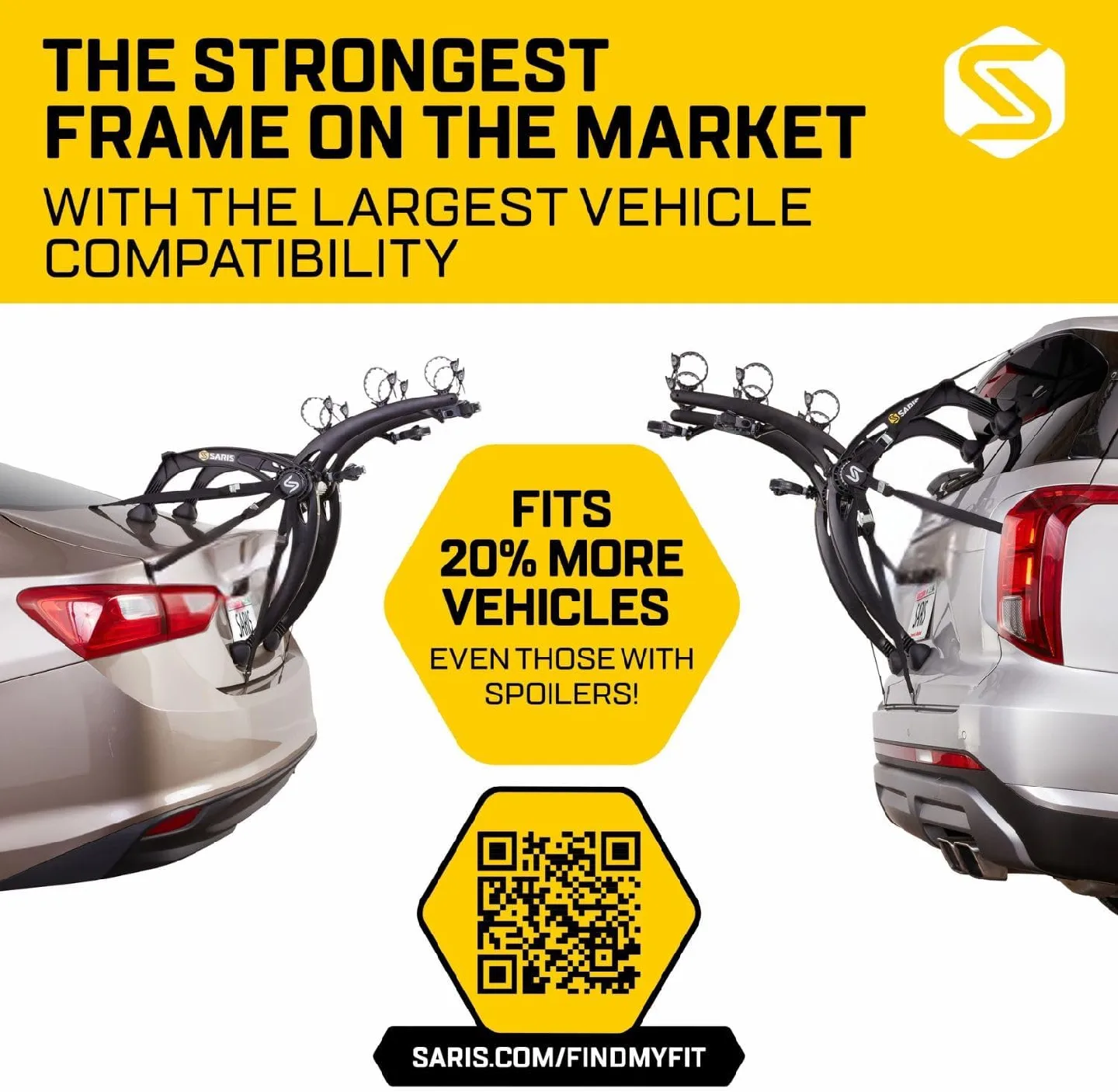 Saris Bones 3-Bike Trunk Rack - Black image indicator(4)