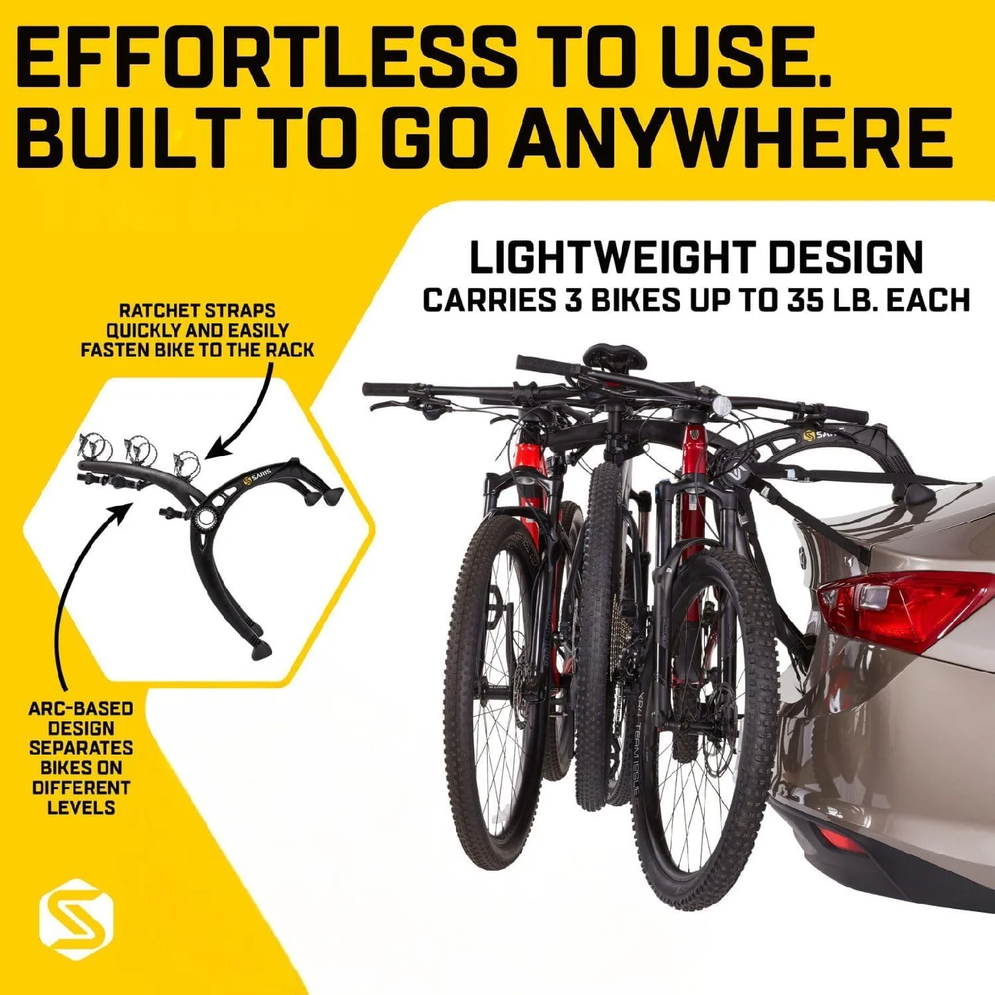 Saris Bones 3-Bike Trunk Rack - Black image indicator(5)