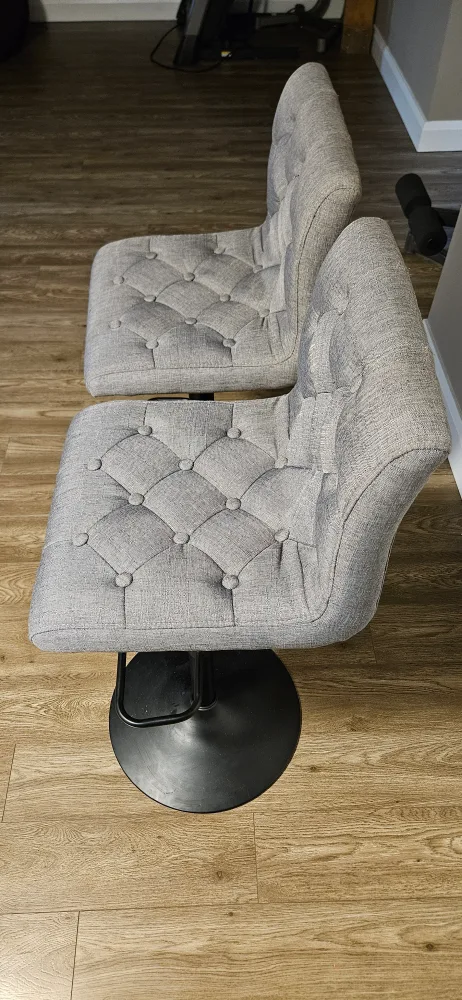 Set of 4 Grey Upholstered Bar Stools image indicator(2)