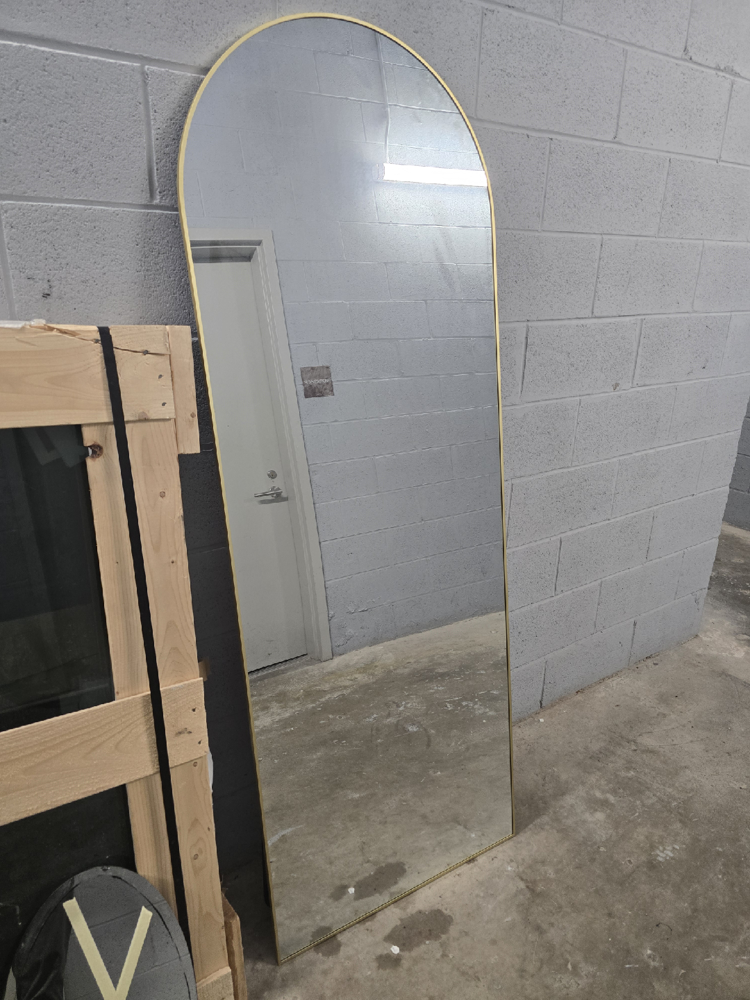 Arched Gold Framed Mirror