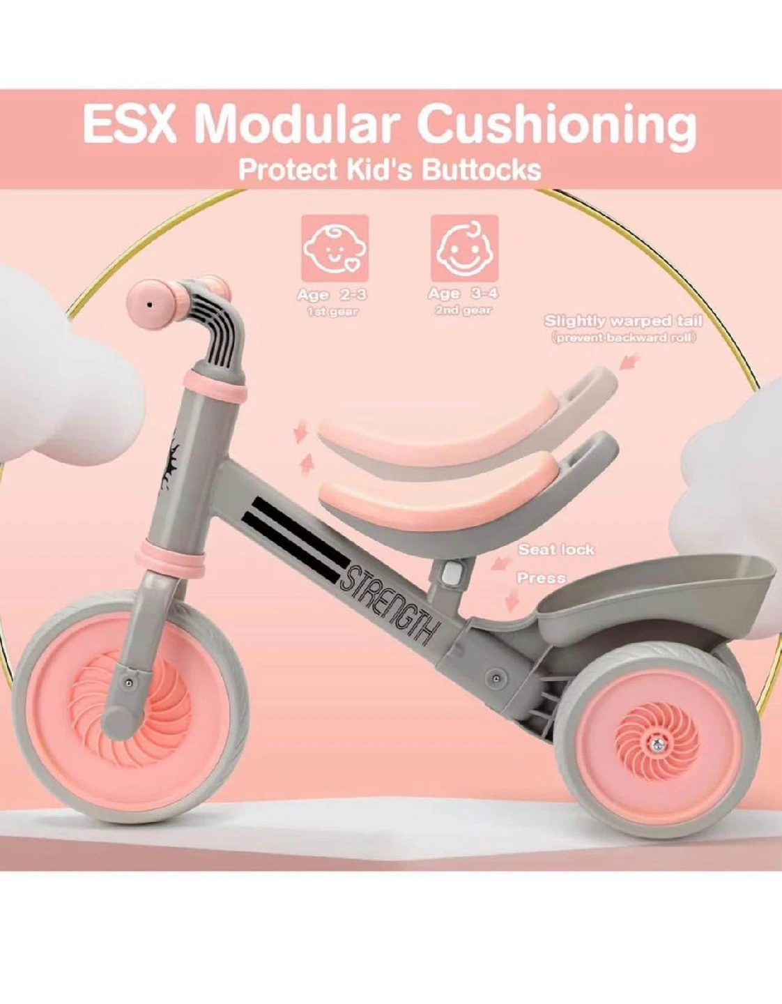 Pink Balance Bike - Tricycle for 2-4 Year Olds - photo 2