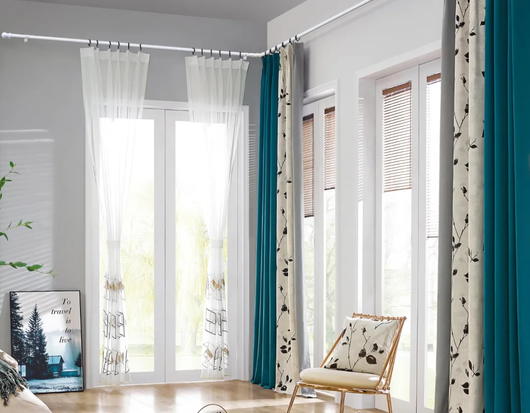 Adjustable Corner L-shaped Curtain Rods 30"-136", 1" Diameter image indicator(2)