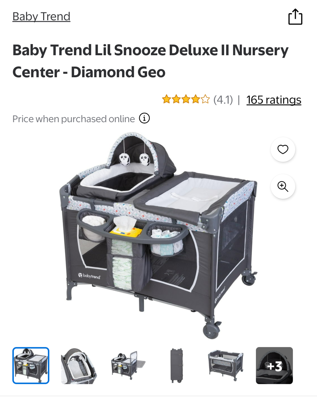 Baby Trend Lil Snooze Deluxe II Nursery Center $90 OBO
