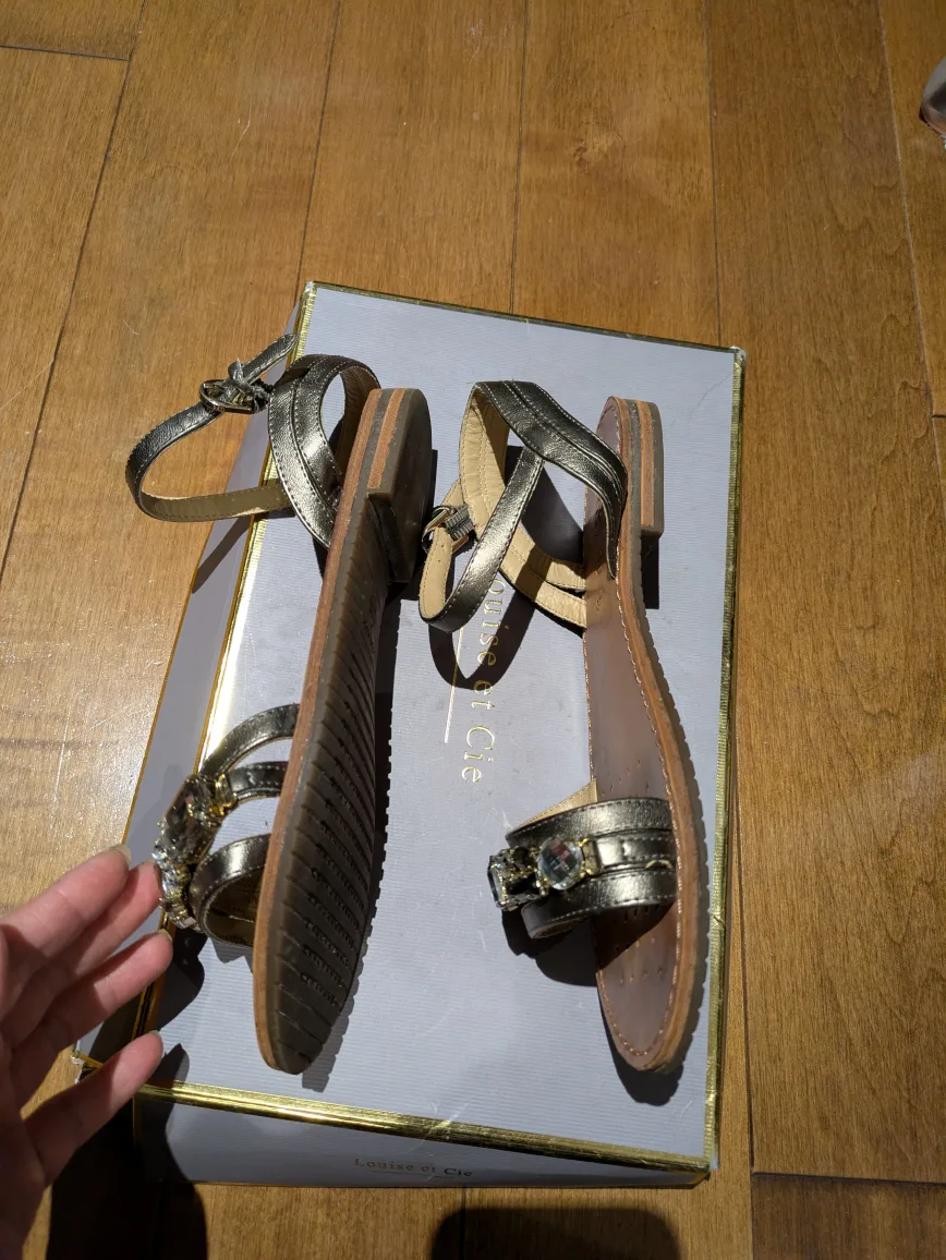 Geox Black Wedge Sandals Size 37.5 image indicator(2)