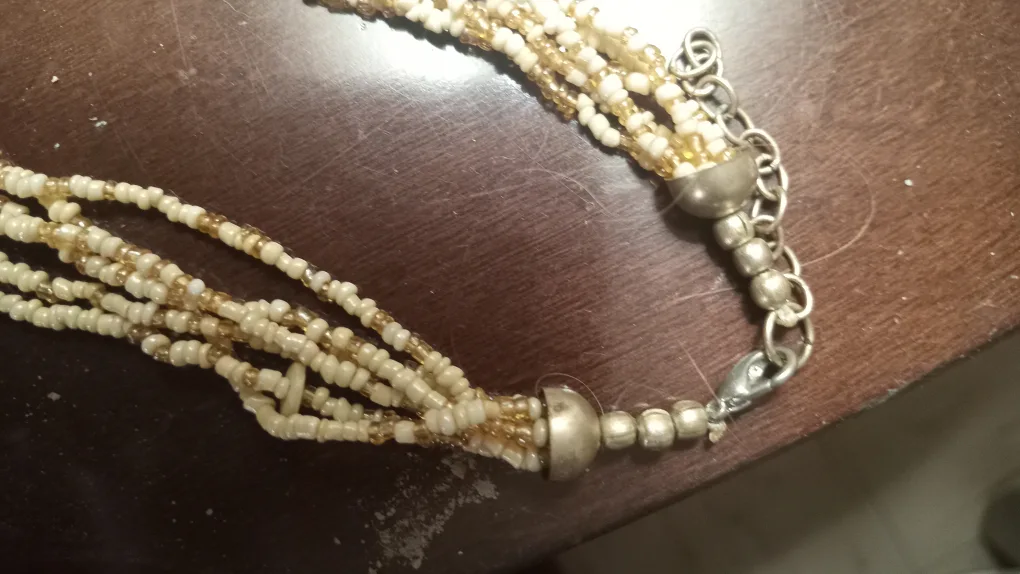 Beaded Strand Necklace with Central Bead image indicator(3)