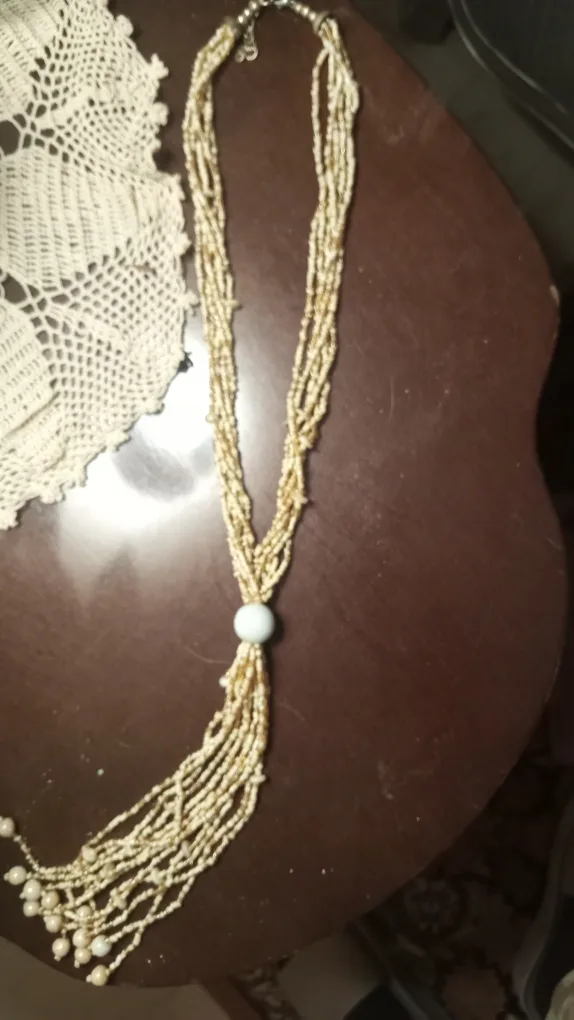 Beaded Strand Necklace with Central Bead image indicator(4)