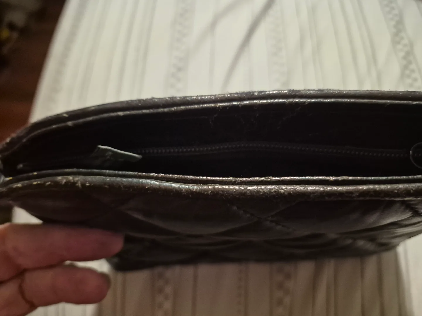 Quilted Small Leather Clutch🥕 image indicator(2)