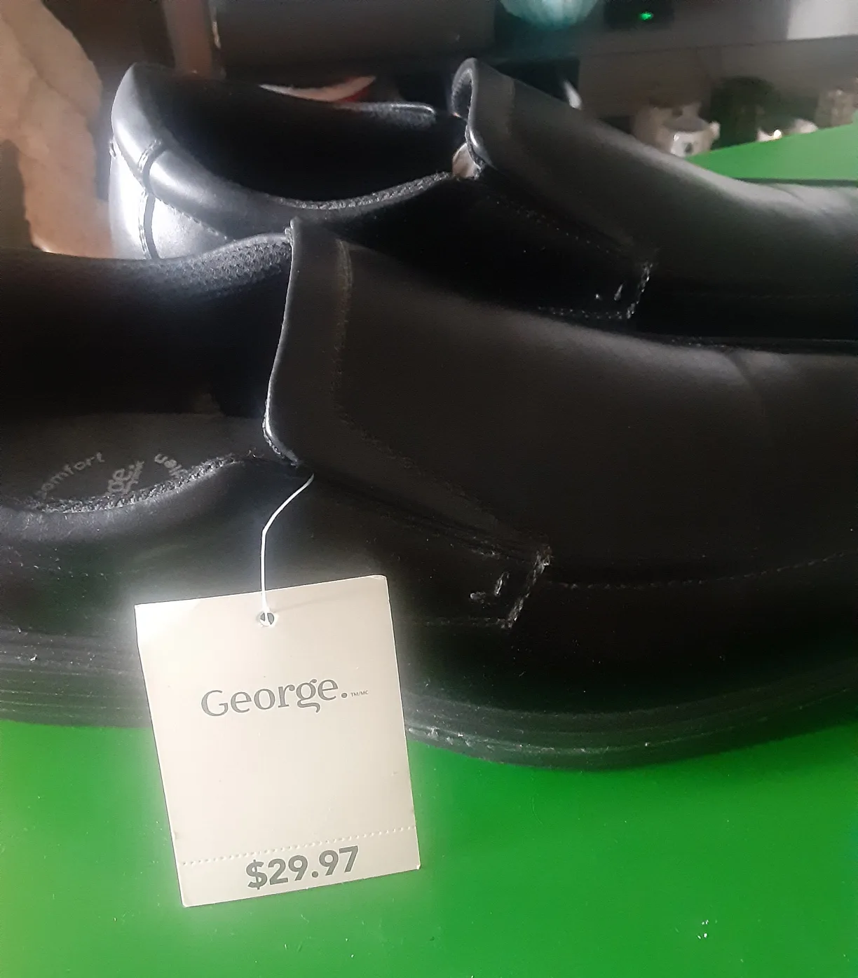 George Everyday Comfort Black Slip-On Shoes - Size 10 thumbnail