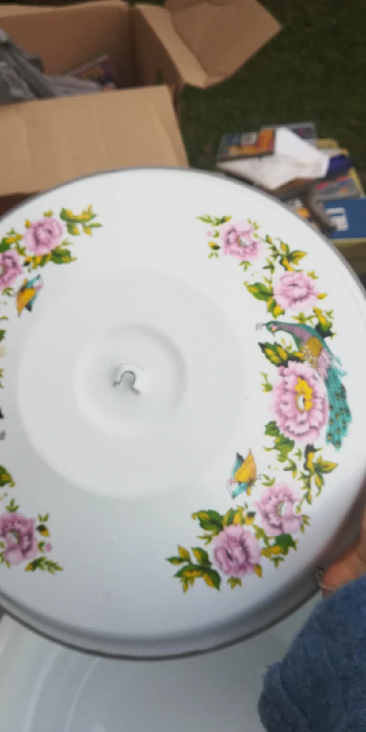 Floral Enamel Stock Pot with Lid - photo 4