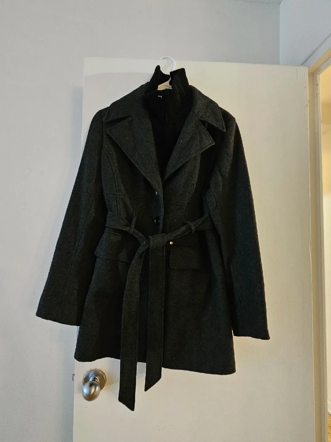 Marvin Richards New York Grey Wool Coat - Size L thumbnail